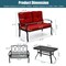 2 Pieces Patio Loveseat Bench Table Furniture Set with Cushioned Chair